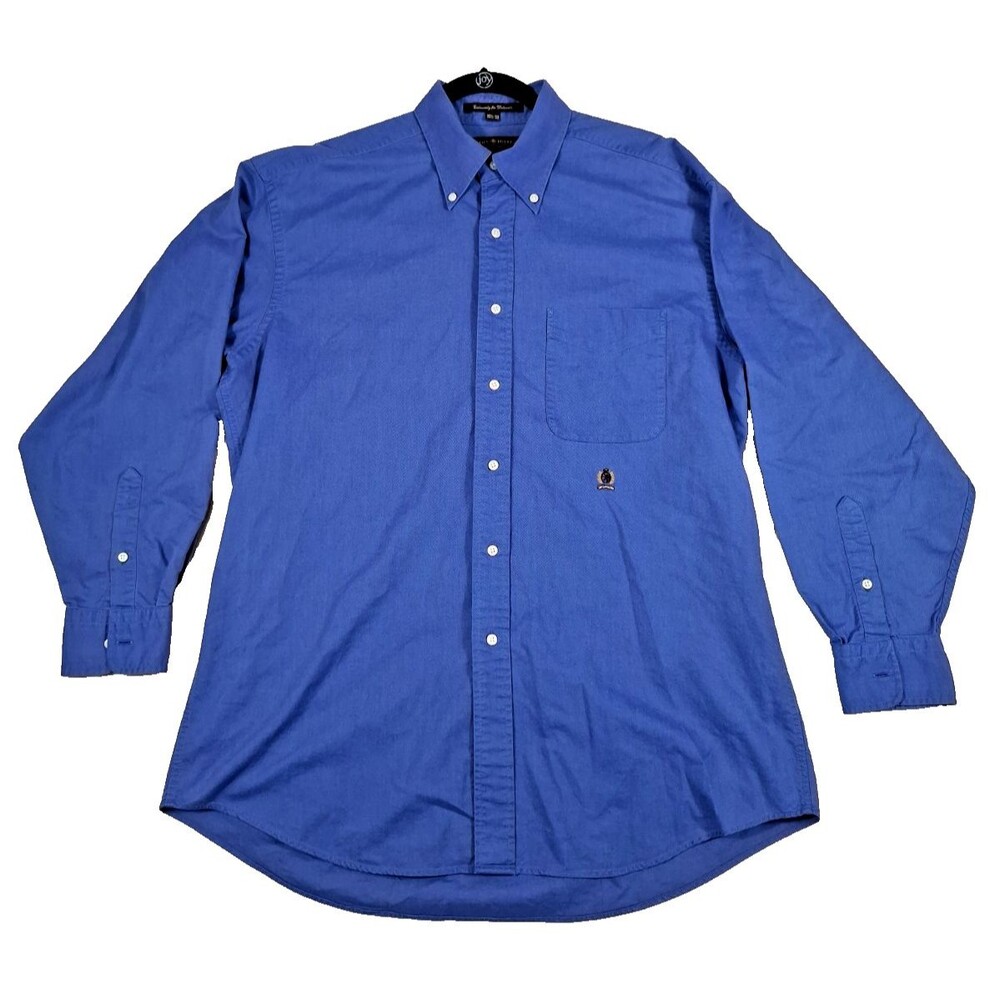 Tommy Hilfiger Gold Crest Shirt Mens 15.5 / 33 Blue Dillards Exclusive L-sleeve